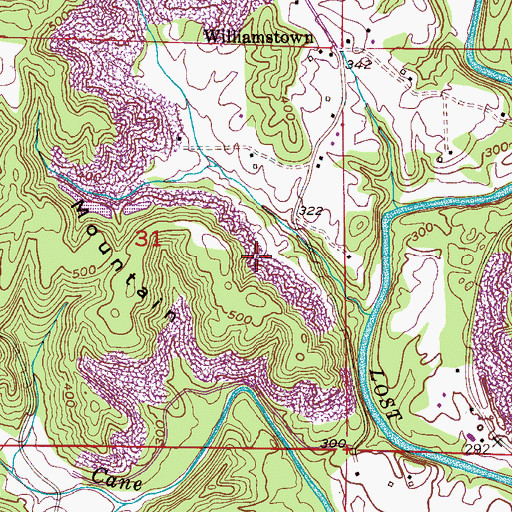 Topographic Map of Herron Number 4 Mine, AL