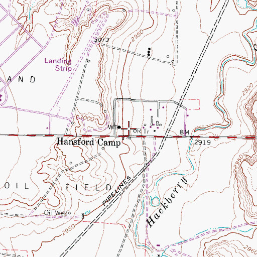 Topographic Map of Hansford Camp, TX