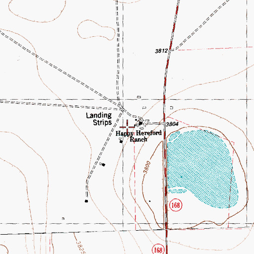 Topographic Map of Happy Hereford Ranch, TX
