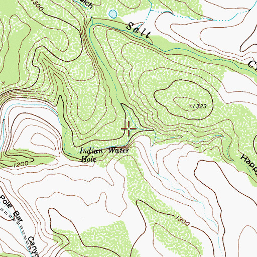 Topographic Map of Happy Hollow, TX
