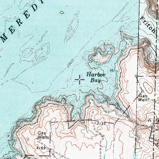 Topographic Map of Harbor Bay, TX