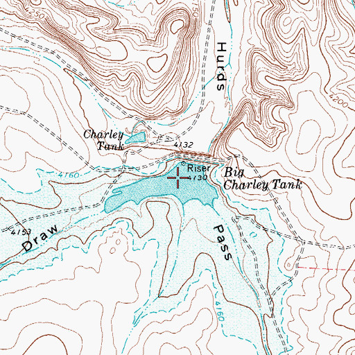 Topographic Map of Hard Luck Draw, TX
