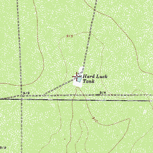 Topographic Map of Hard Luck Tank, TX