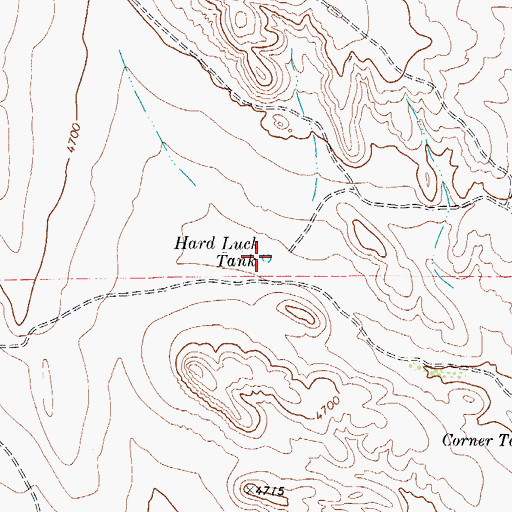 Topographic Map of Hard Luck Tank, TX