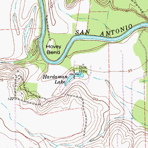 Topographic Map of Hardaman Lake, TX