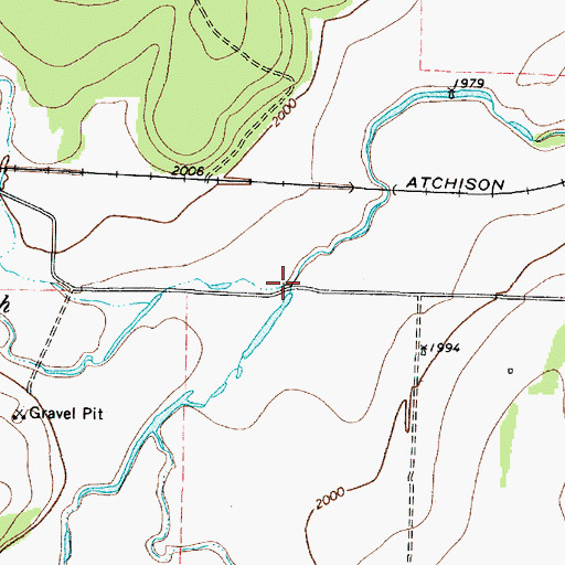 Topographic Map of Harden Branch, TX