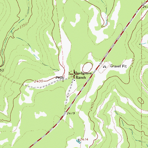 Topographic Map of Hardgrave Ranch, TX