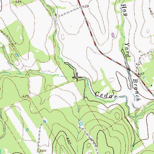 Topographic Map of Hardin Branch, TX