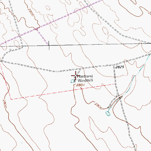 Topographic Map of Hardland Windmill, TX