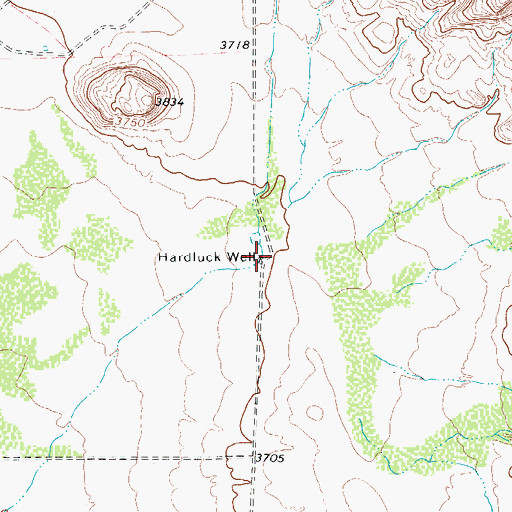 Topographic Map of Hardluck Well, TX