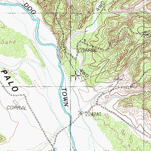 Topographic Map of Hardscrabble Creek, TX