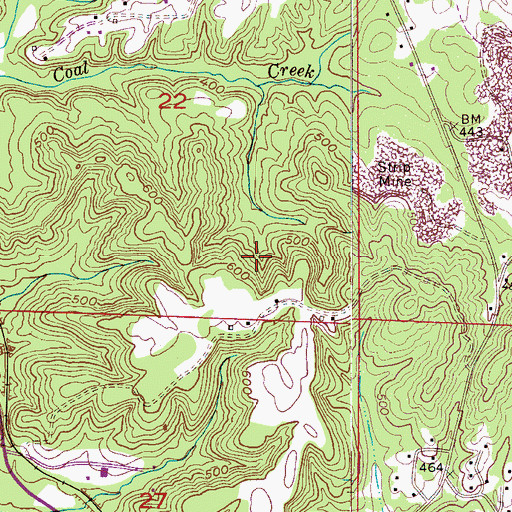 Topographic Map of Hewett Mine, AL