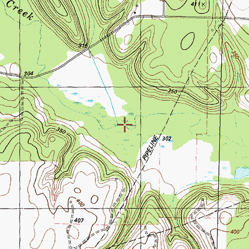 Topographic Map of Hardshell Creek, TX