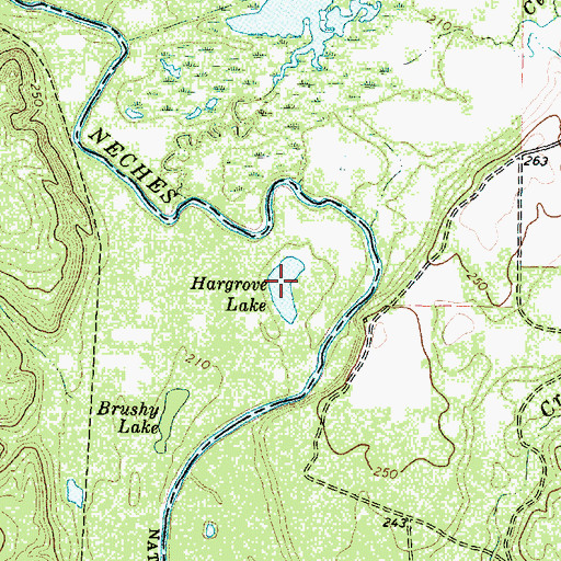 Topographic Map of Hargrove Lake, TX
