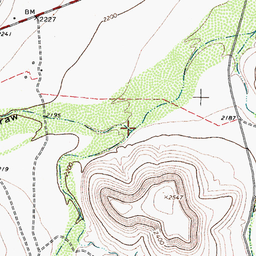 Topographic Map of Harkey Draw, TX