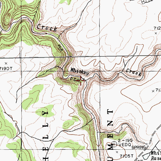 Topographic Map of Whiskey Creek, AZ