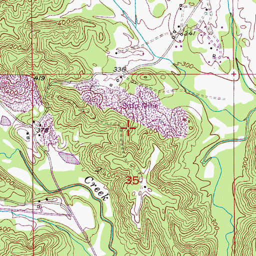 Topographic Map of Dixie Springs Mine, AL