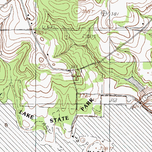 Topographic Map of Harmony Hill Cemetery, TX