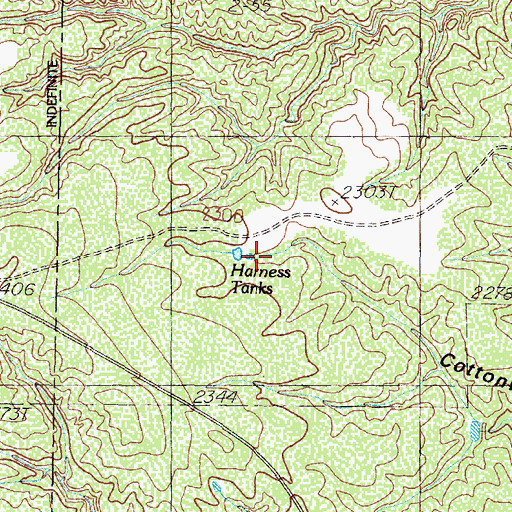 Topographic Map of Harness Tanks, TX
