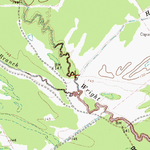 Topographic Map of Harper Branch, TX