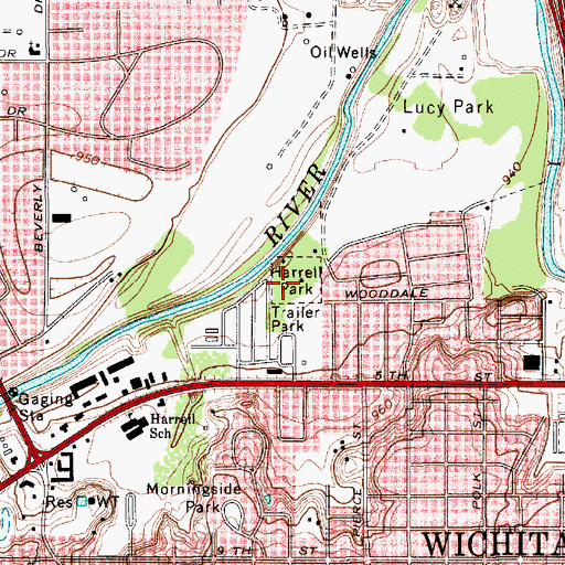 Topographic Map of Harrell Park, TX