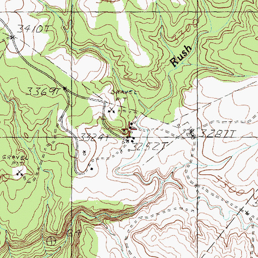 Topographic Map of Harrell Ranch, TX