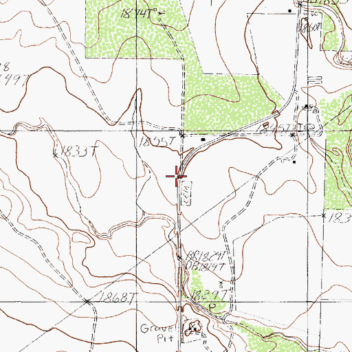 Topographic Map of Harriet Cemetery, TX