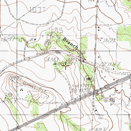 Topographic Map of Harriet School, TX