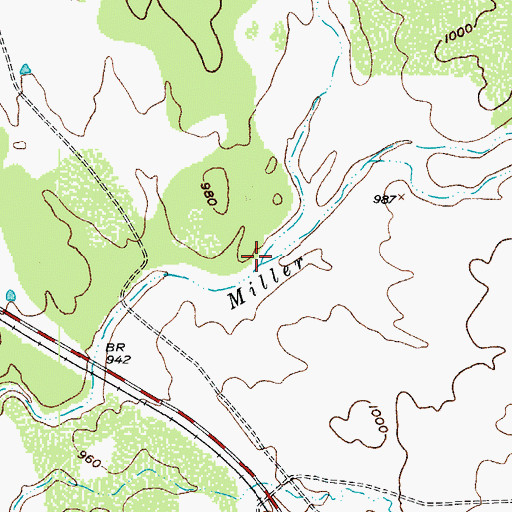Topographic Map of Harris Branch, TX