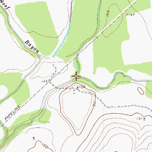 Topographic Map of Harris Creek, TX