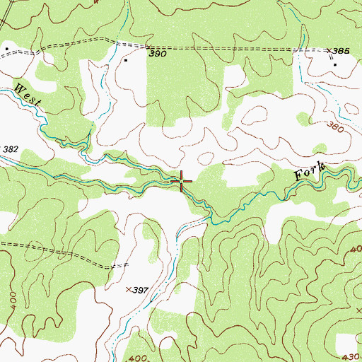 Topographic Map of Harris Creek, TX