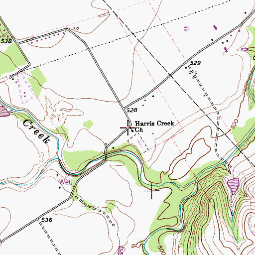 Topographic Map of Harris Creek Church, TX
