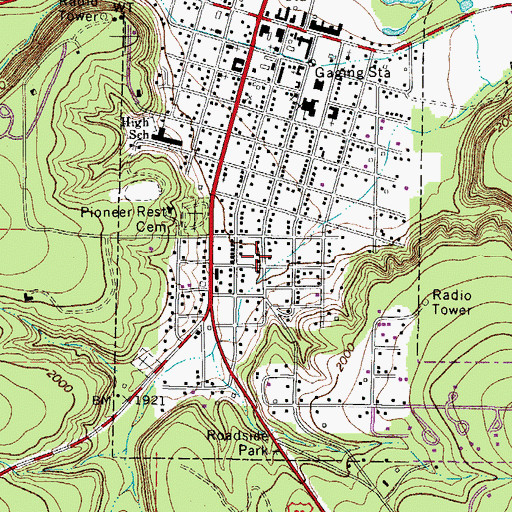 Topographic Map of Harris Hollow, TX