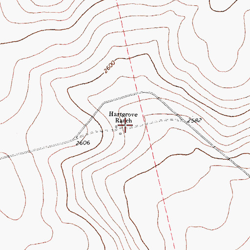 Topographic Map of Hartgrove Ranch, TX