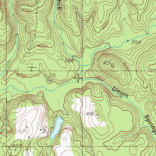 Topographic Map of Hartless Branch, TX