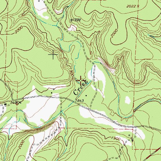 Topographic Map of Hartmann Hollow, TX