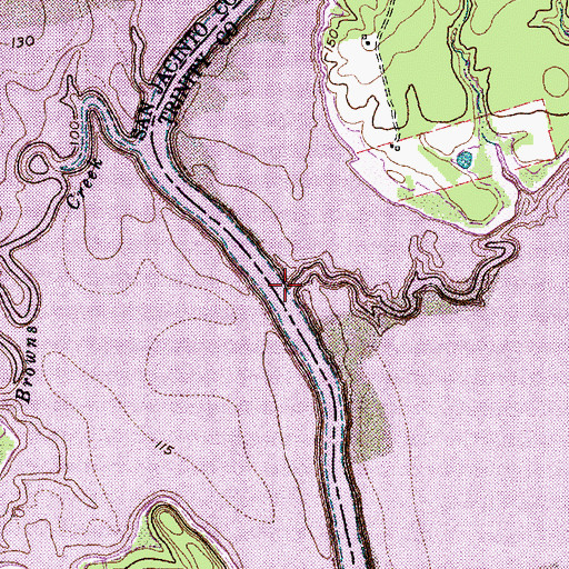Topographic Map of Harts Creek, TX