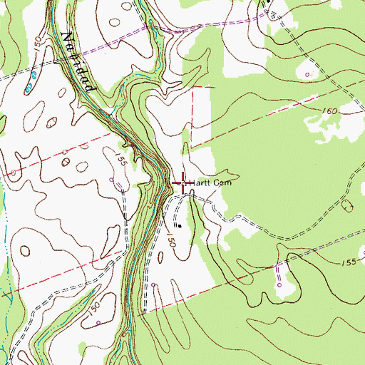 Topographic Map of Hartt Cemetery, TX