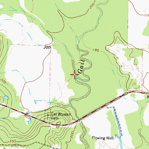 Topographic Map of Hartts Creek, TX