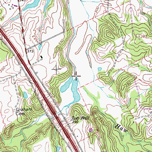 Topographic Map of Haw Branch, TX