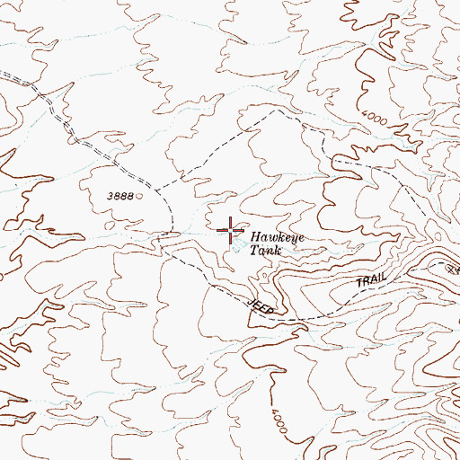 Topographic Map of Hawkeye Tank, TX