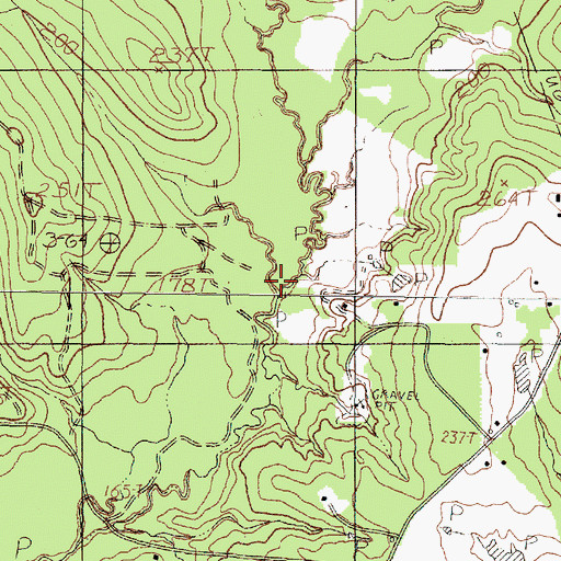 Topographic Map of Hawkins Creek, TX