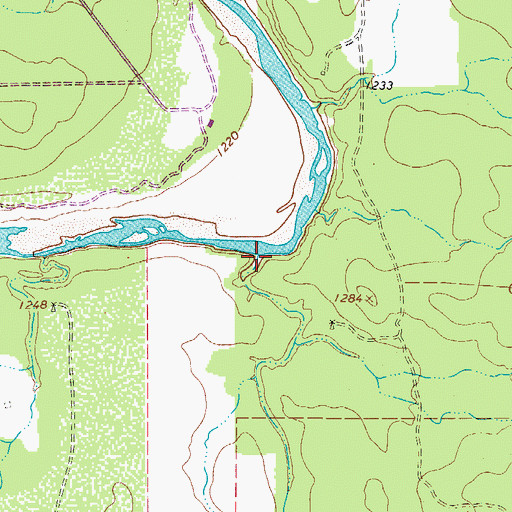 Topographic Map of Hay Branch, TX