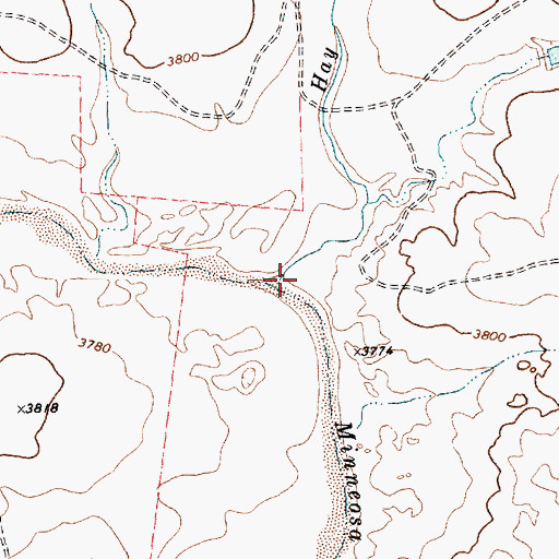 Topographic Map of Hay Creek, TX