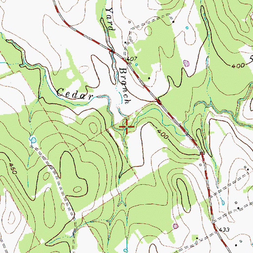 Topographic Map of Hay Yard Branch, TX