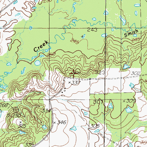 Topographic Map of Hayden Cemetery, TX