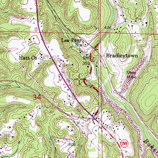 Topographic Map of Pratt Number 1 Mine, AL