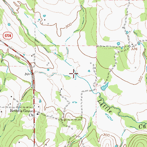 Topographic Map of Haynie Creek, TX