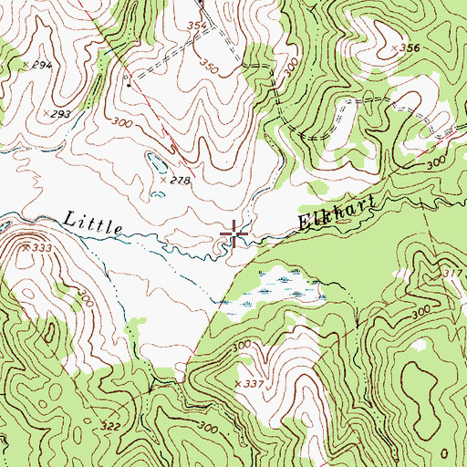 Topographic Map of Hays Branch, TX