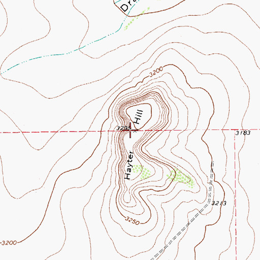 Topographic Map of Hayter Hill, TX